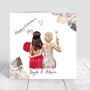 Biglietto di San Valentino personalizzato per coppia dello stesso sesso. Buon San Valentino, fidanzata lesbica, partner, moglie, fidanzata, biglietto di San Valentino 348