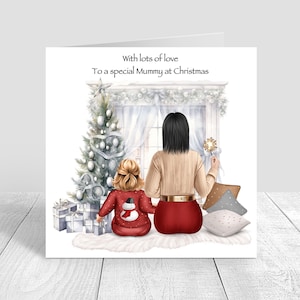 Personalisierte Familienweihnachtskarte, Eltern und Kind Weihnachtskarte Weihnachtsgeschenke Weihnachtsgeschenk, Von der Familie Handmade Christmas 679