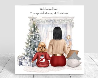 Biglietto di Natale personalizzato per la famiglia, biglietto di Natale per genitori e figli, regali di Natale, regalo di Natale, dalla famiglia, fatto a mano, Natale 679