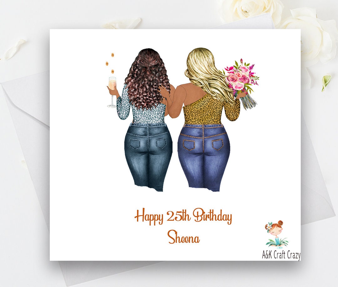 Birthday Card Womens Best Friend Handmade/ Personalised