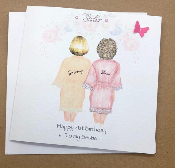 Best Friend Happy Birthday Handmade Card Sister Cousin 18th Etsy