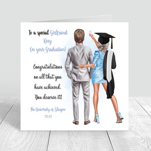 Carte de graduation petite amie Carte faite main personnalisée Félicitations Bravo, vous l'avez fait carte de remise des diplômes Diplôme universitaire 516