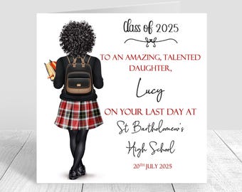 Personalised Girls School Leavers Card, Students End of year Last Day Primary School,Secondary School leaving card,Class of 2025-  1742