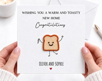 Personalised New Home Card, Funny Toast Housewarming Card, New House Congratulations Card, First Home Card, Cute 3D Toast Card, 3133