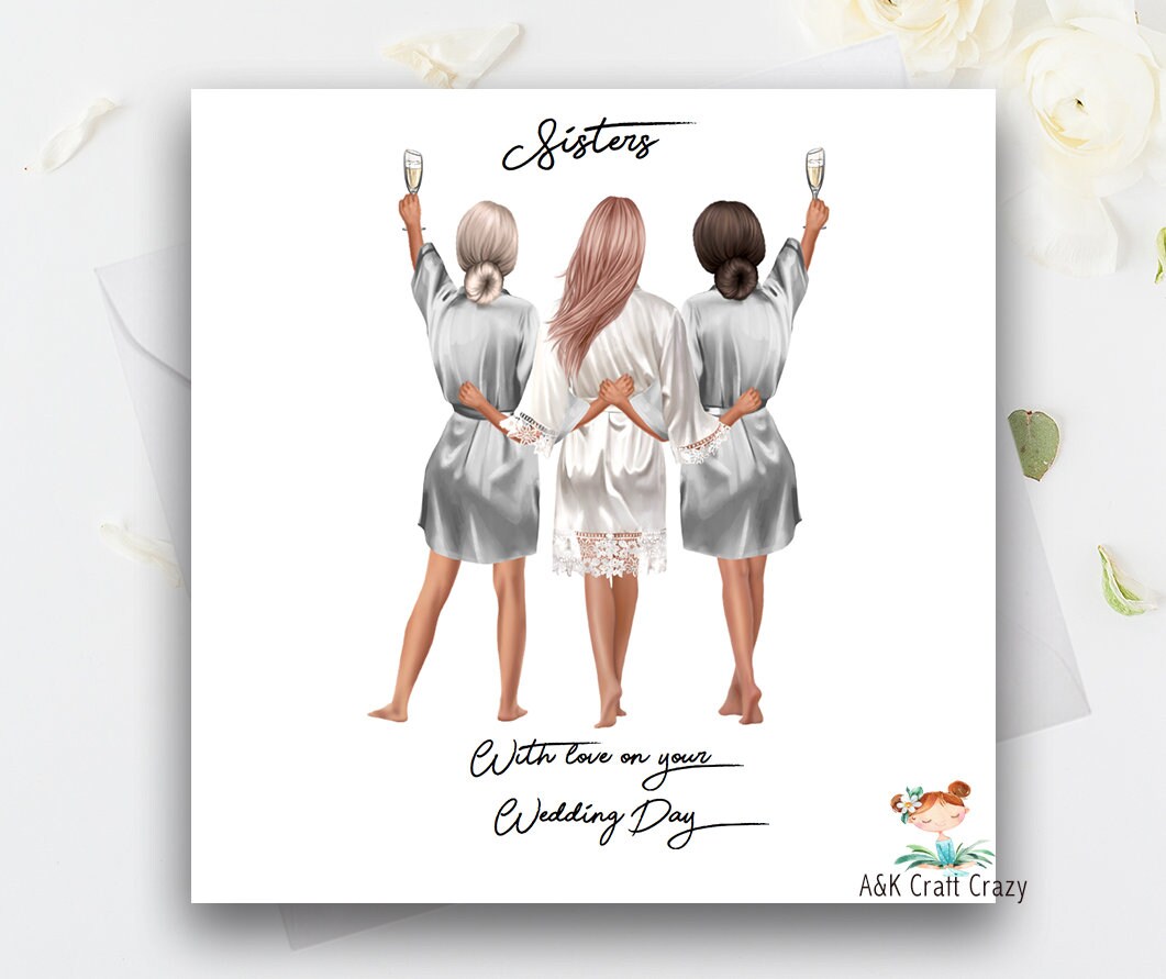 On Your Wedding Day Handmade Personalised Card  for Best Friend/ Sist…