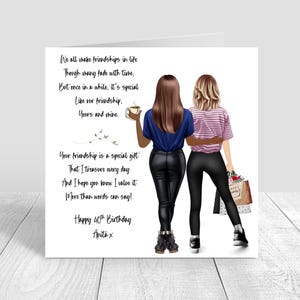 Tarjeta de feliz cumpleaños personalizada para mujer, tarjeta hecha a mano para su mejor amiga, hermana, mejor amiga, prima, 18, 21, 25, 30, 35, 40, 50, 60 años, 1427