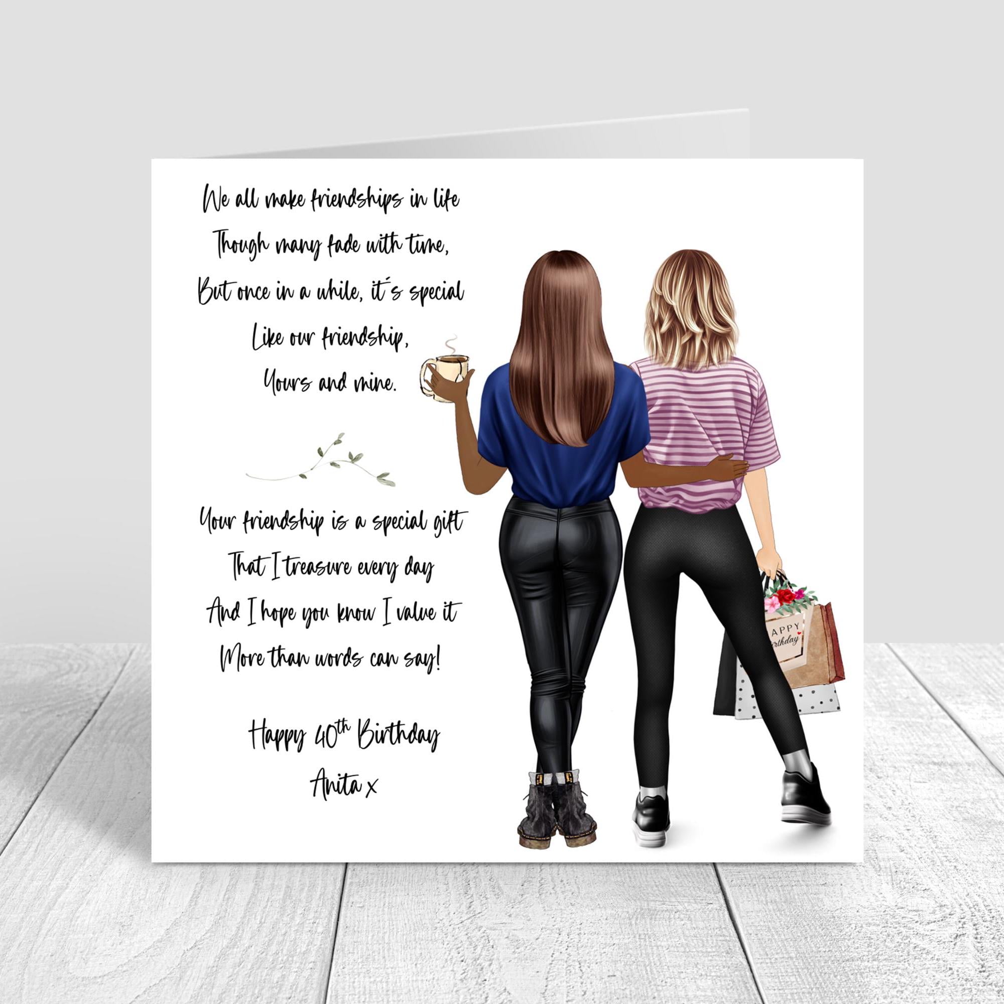 Personalised Women's Happy Birthday Card Best Friend Handmade Card for ...