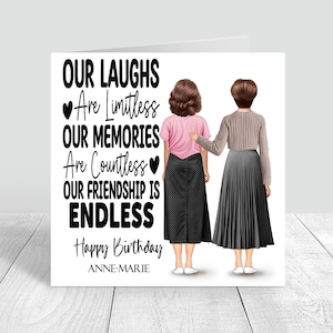 Gepersonaliseerde verjaardagskaart voor vrouwen, beste vriend handgemaakt / zus / bestie / tante / 18e 21e 25e 30e 40e 50e verjaardagscadeau elke 1165