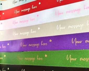 Personalised Ribbon  10mm 15mm 25mm 50mm 100mm present wrapping gift wrap