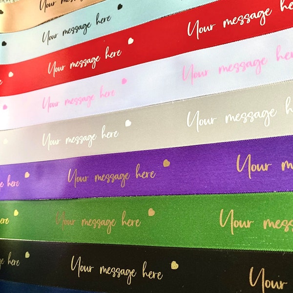 Personalised Ribbon  10mm 15mm 25mm 50mm 100mm present wrapping gift wrap