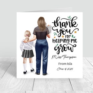 Carte de remerciement personnalisée pour enseignant Carte de fin d'année à personnaliser pour enseignant Carte de remerciement personnalisée pour enseignant Meilleur cadeau pour enseignant 1147