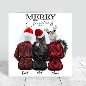 Vrolijk kerstfeest mama en papa-kaart Gepersonaliseerde ouders kerstkaart xmas wenskaart handgemaakt voor mama en papa/mama/mama 235
