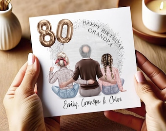 Personalised Birthday Card for Grandpa – Custom Family Card from Grandchildren – Grandad Birthday Gift Keepsake-custom Card - 70th 80th 1968