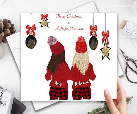 Joyeux Noel Personnalise Et Bonne Annee Meilleur Ami Carte De Etsy France