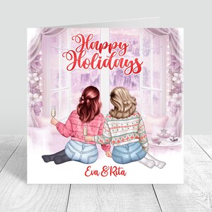 Frohe Weihnachten handgemachte Bestie Karte Weihnachten personalisierte Karte| Schwester| Mama| Best Friend Happy Holidays Grußkarte Weihnachtspullover 298