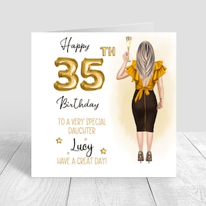 Carte d'anniversaire personnalisée pour femme, joyeux anniversaire, carte faite main, soeur, meilleure amie, fille, petite-fille, nièce, épouse, petite amie, jaune 767