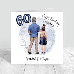Personalisierte Herren Geburtstagskarte Handgemachte Karte, Grandad Geburtstagskarte, Karten für Papa, Grußkarte, alles Gute zum Geburtstag 40 50 60 70 1130