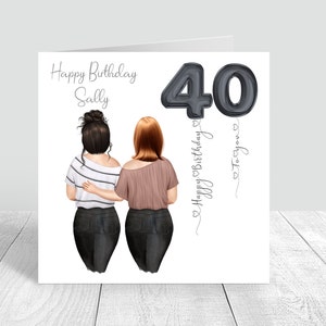 Mujer personalizada mejor amiga feliz cumpleaños tarjeta hecha a mano adolescente, hermana Bestie prima 18 21 25 30 35 40 50 60 544