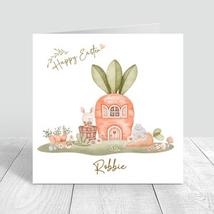 Cartão de Páscoa personalizado para meninas, cartão de coelhinho da Páscoa para meninos, cartão de Páscoa para filha e filho, neta, neto, coelhinho da Páscoa, sobrinha, primo 864