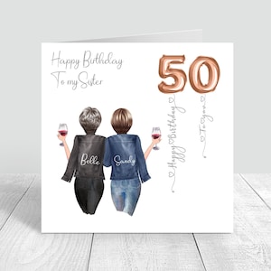Frauen personalisierte beste Freundin alles Gute zum Geburtstag handgemachte Karte für ihre Schwester Bestie Cousin 18.21.25.30.35.40.50.60.1091