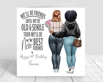 Una Morena Y Una Rubia Con Un Vínculo Inquebrantable - Tarjeta De Cumpleaños Divertida Para Mejores Amigas - Tarjeta Personalizada - México