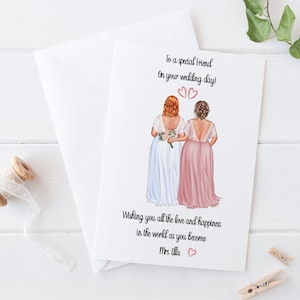 Biglietto per il giorno del matrimonio Biglietto personalizzato per la futura sposa / con amore / Congratulazioni / Signora / Biglietto per matrimonio fatto a mano / Regali per il giorno del matrimonio