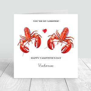 Biglietto personalizzato di buon San Valentino Sei la mia fidanzata aragosta, regalo per donne, uomini, fidanzato, moglie con amore 801