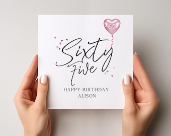 Personalised 65th Birthday Card | 65th Birthday | Personalised 65 Card | Birthday Card | 65 Card | Happy Birthday |  For Her | Women's  1803