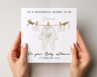 Personalised Baby Shower Card New Mum,Gender Neutral Card, Baby Shower Gift, Unisex Baby Shower Card, Pregnancy Card, Parents To Be 1796