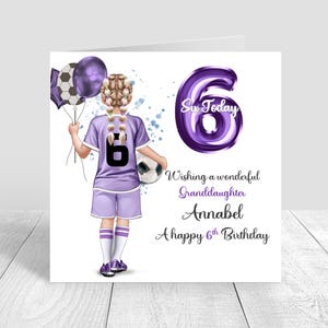 Carte d'anniversaire personnalisée football fille, carte d'anniversaire football, carte de voeux, kit football, carte d'anniversaire, fille 5e 6e 8e 12e 1236