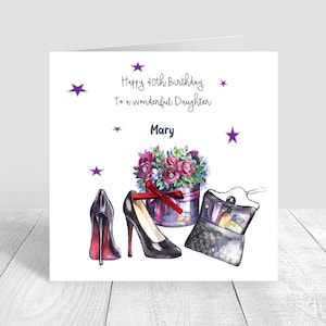 Carte d'anniversaire personnalisée faite à la main pour femme, fille, petite-fille, nièce, 18e, 21e, 25e, 30e, 40e