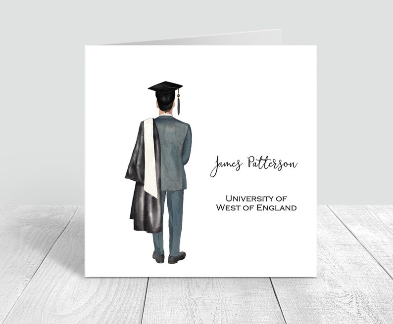 Personalised Graduation Card For Men Handmade  Congratulations Graduation Gifts CUSTOMISE HAIR Son Brother Grandson Boyfriend Friend for him 