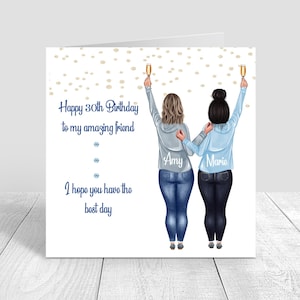 Geburtstagskarte Damen Beste Freundin Handgemacht / Personalisiert Schwester / Tante / 18.21.25.30.40.50.Enkelin Tochter Nichte