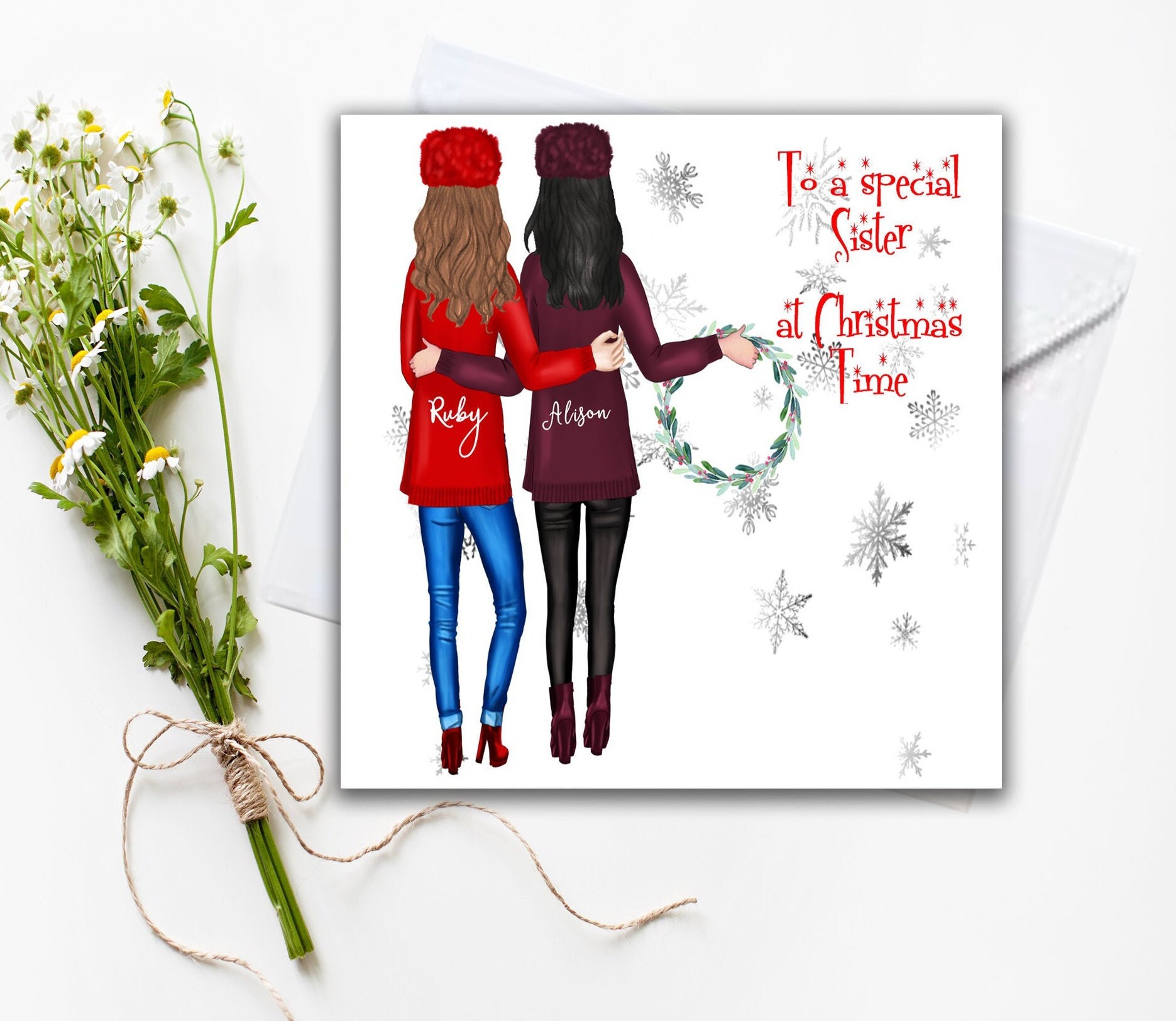 Merry Christmas Best Friend Christmas Card Personalised Xmas | Etsy
