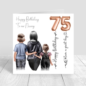 Personalised Happy Birthday Nanny Card, Gran Birthday Card, Nan 70th birthday card, Nan & Granddaughters, 50th 60th 80th, Women's Card 1603