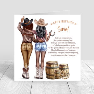 Personalised Women's Happy Birthday card, Saddle Up, Cowgirl Birthday Card, Rodeo, Sister Bestie Cousin 18th 21st 25th 30th 35th 40th 1586