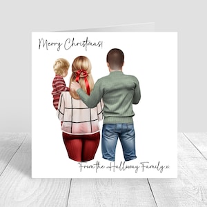 Tarjeta de Navidad familiar personalizada, Tarjeta de Navidad para padres e hijos Regalos de Navidad Regalo de Navidad, De la familia Navidad hecha a mano 655