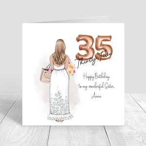 Biglietto d'auguri per donna Migliore amica Biglietto personalizzato fatto a mano per sua sorella Bestie Cugina 18° 21° 25° 30° 35° 40° 50° 60°