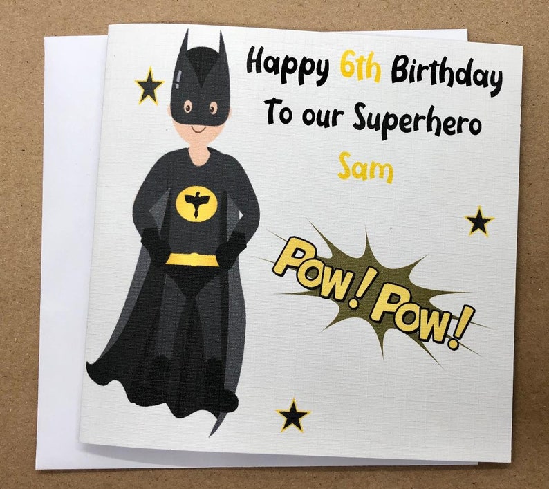 Handmade Personalised Superhero Birthday Boy Card Son Grandson Nephew Brother