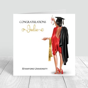 Carte de remise des diplômes pour femmes, fait main | Personnalisé | Félicitations, cadeau de remise des diplômes, PERSONNALISATION DES CHEVEUX, carte de voeux, cadeau de remise des diplômes pour elle 1111