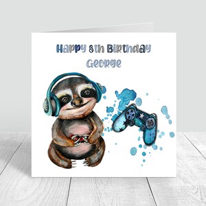 Personalised Boys Sloth Birthday Card Handmade 5th Birthday Card For Brother Son Grandson Nephew 5th 6th 7th 8th Birthday Card
