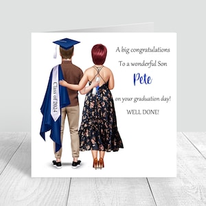 Carte personnalisée de remise des diplômes, maman et fils, carte faite main, félicitations, bravo, vous l'avez fait carte de remise des diplômes cadeaux de remise des diplômes universitaires 1178