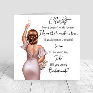Will You Be My Bridesmaid ? Card Personalised Handmade  Bridesmaid Gifts, Bridal Party Personalised Gift Bridesmaid Proposal, Wedding 1514