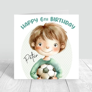 Jungen personalisierte Fußball Geburtstagskarte, 4.5.6.8.10 Karten für ihn, Fußball Geburtstagskarte, Grußkarte Sohn,Bruder,Enkel 1070