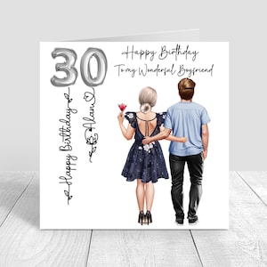 Tarjeta de cumpleaños personalizada para hombre, tarjeta de feliz cumpleaños, prometido, pareja, novio, tarjeta hecha a mano 18, 21, 25, 30, 35, 40, 50, 60 1350