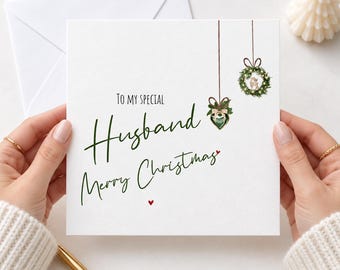 Husband Christmas Card, Christmas Card for Husband, Romantic Christmas Card, Special Husband Xmas Card, Mens Christmas Card 3128