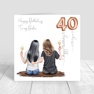 Women's Personalised Best Friend Happy Birthday Handmade Card for Friend| Bestie Special Friend 18th 21st 25th 30th 35th 40th 50th 60th 1733