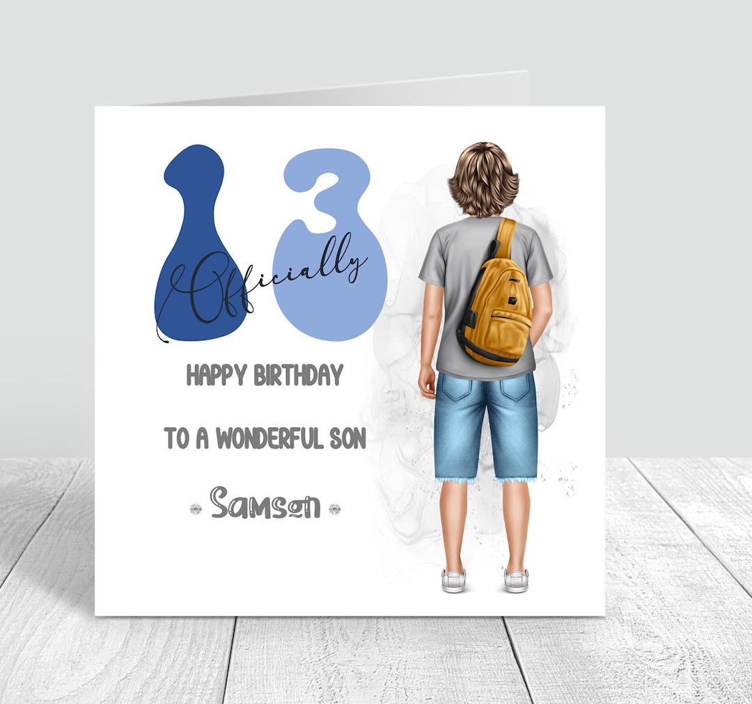 Boys 13th Birthday Card Handmade Personalised Card Officially a ...