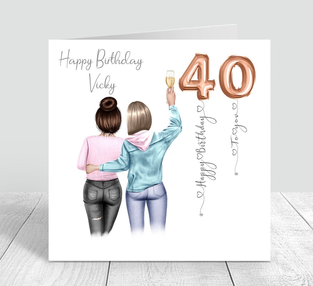 Women's Personalised Best Friend Happy Birthday Handmade Card for Her ...