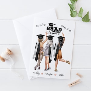 Carte faite main de remise des diplômes personnalisée pour femme | Grad Squad Félicitations Cadeau de remise des diplômes PERSONNALISATION DES CHEVEUX Bravo Félicitations 350